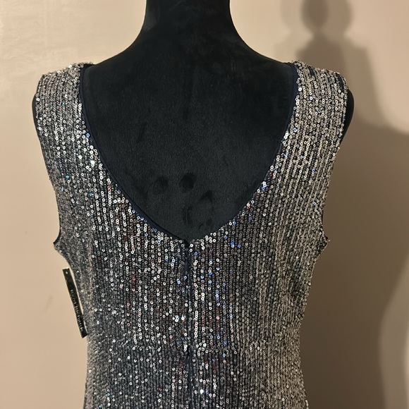 sequins silver and navy blue dress - Picture 6 of 7